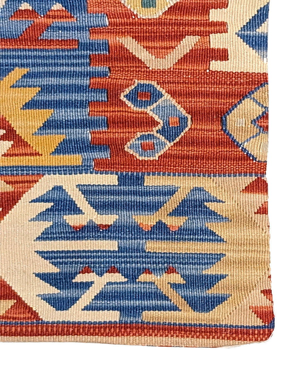 Turkish Kilim Vintage Cushion Cover - 40 x 40 cm - Handmade