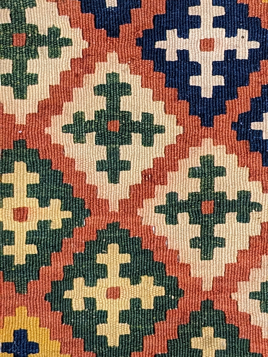 Turkish Kilim Vintage Cushion Cover - 40 x 40 cm - Handmade