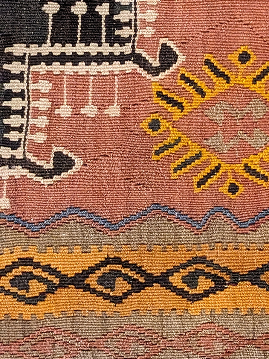 Turkish Kilim Vintage Cushion Cover - 40 x 40 cm - Handmade