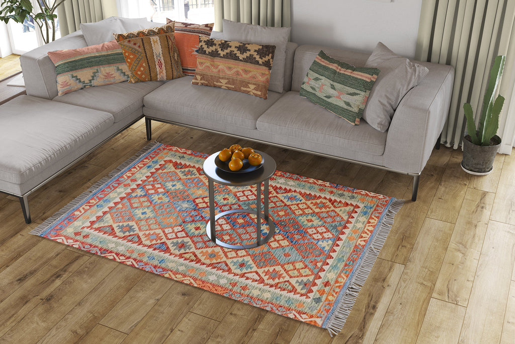 Maimana Afghanistan Kilim Rug - 203 x 150 cm - Handmade