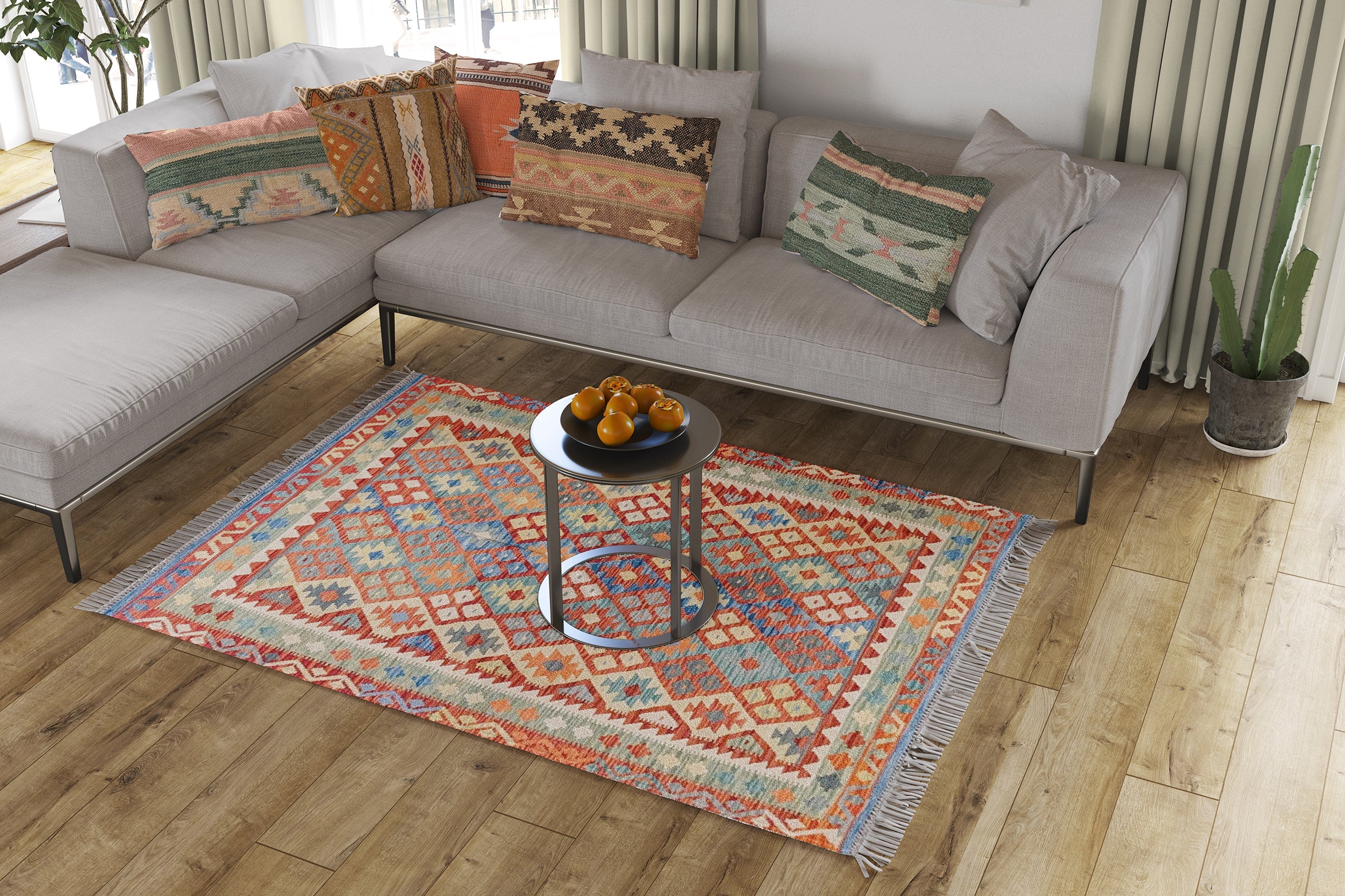 Maimana Afghanistan Kilim Rug - 203 x 150 cm - Handmade