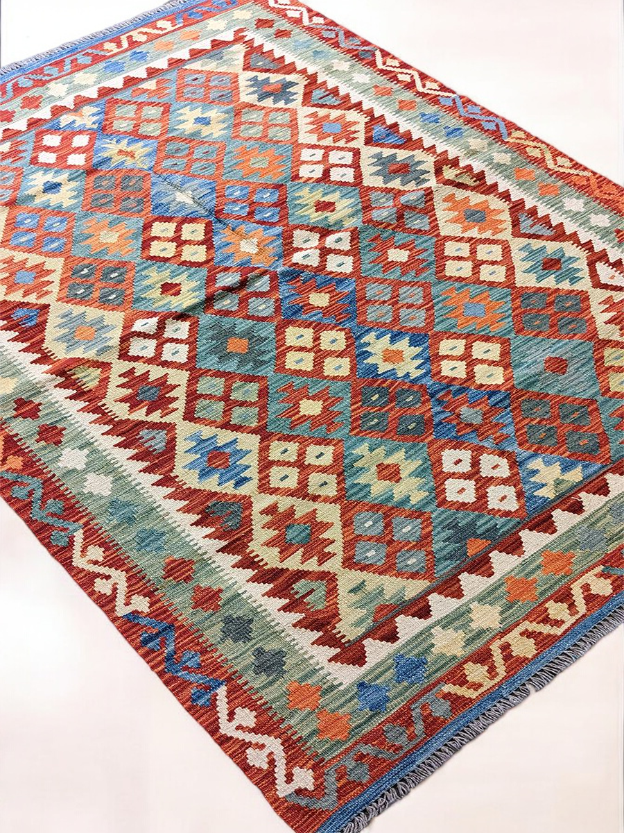 Maimana Afghanistan Kilim Rug - 203 x 150 cm - Handmade
