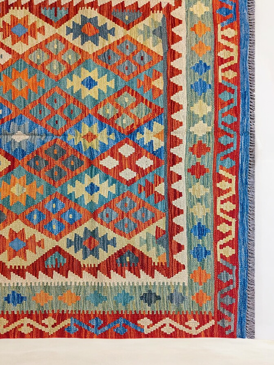 Maimana Afghanistan Kilim Rug - 203 x 150 cm - Handmade