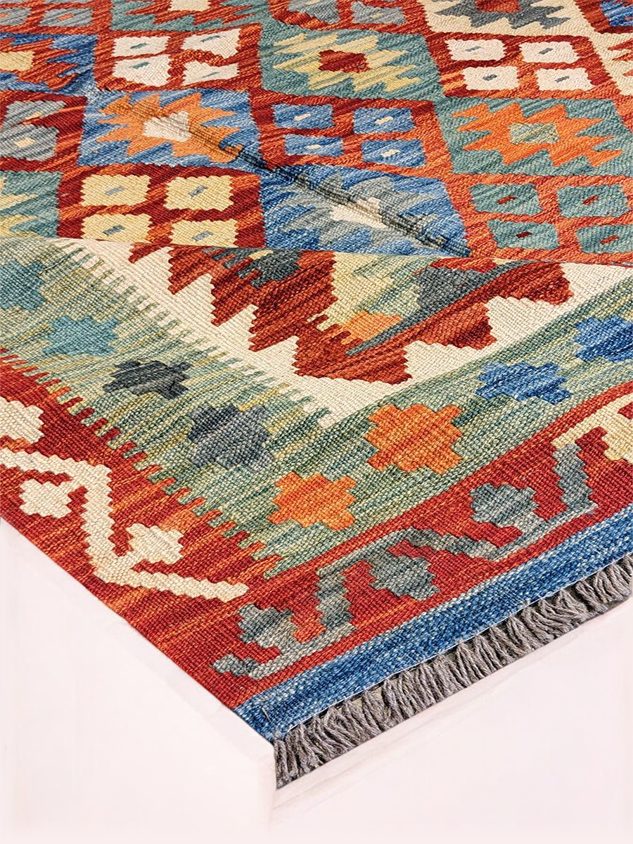 Maimana Afghanistan Kilim Rug - 203 x 150 cm - Handmade