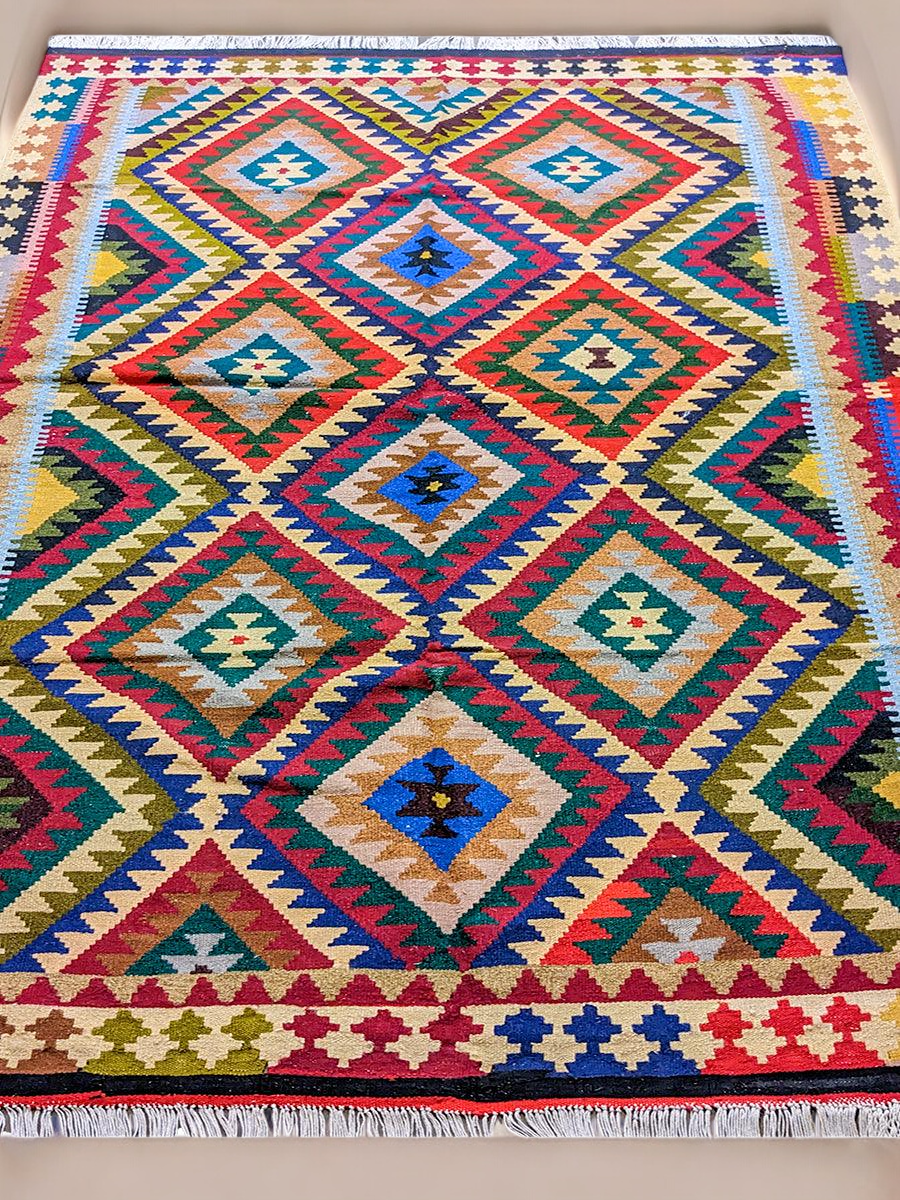 Maimana Afghanistan Kilim Rug - 236 x 152 cm - Handmade