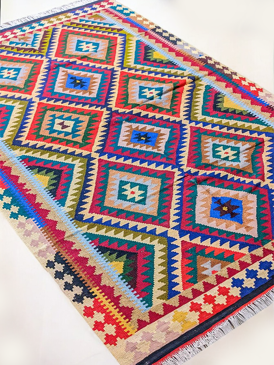 Maimana Afghanistan Kilim Rug - 236 x 152 cm - Handmade