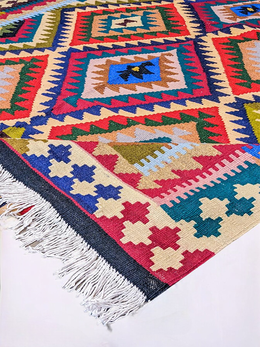 Maimana Afghanistan Kilim Rug - 236 x 152 cm - Handmade