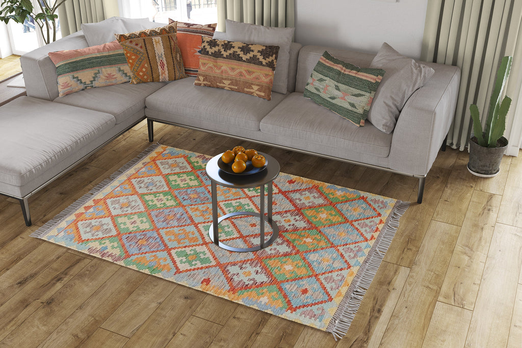 Maimana Afghanistan Kilim Rug - 183 x 132 cm - Handmade