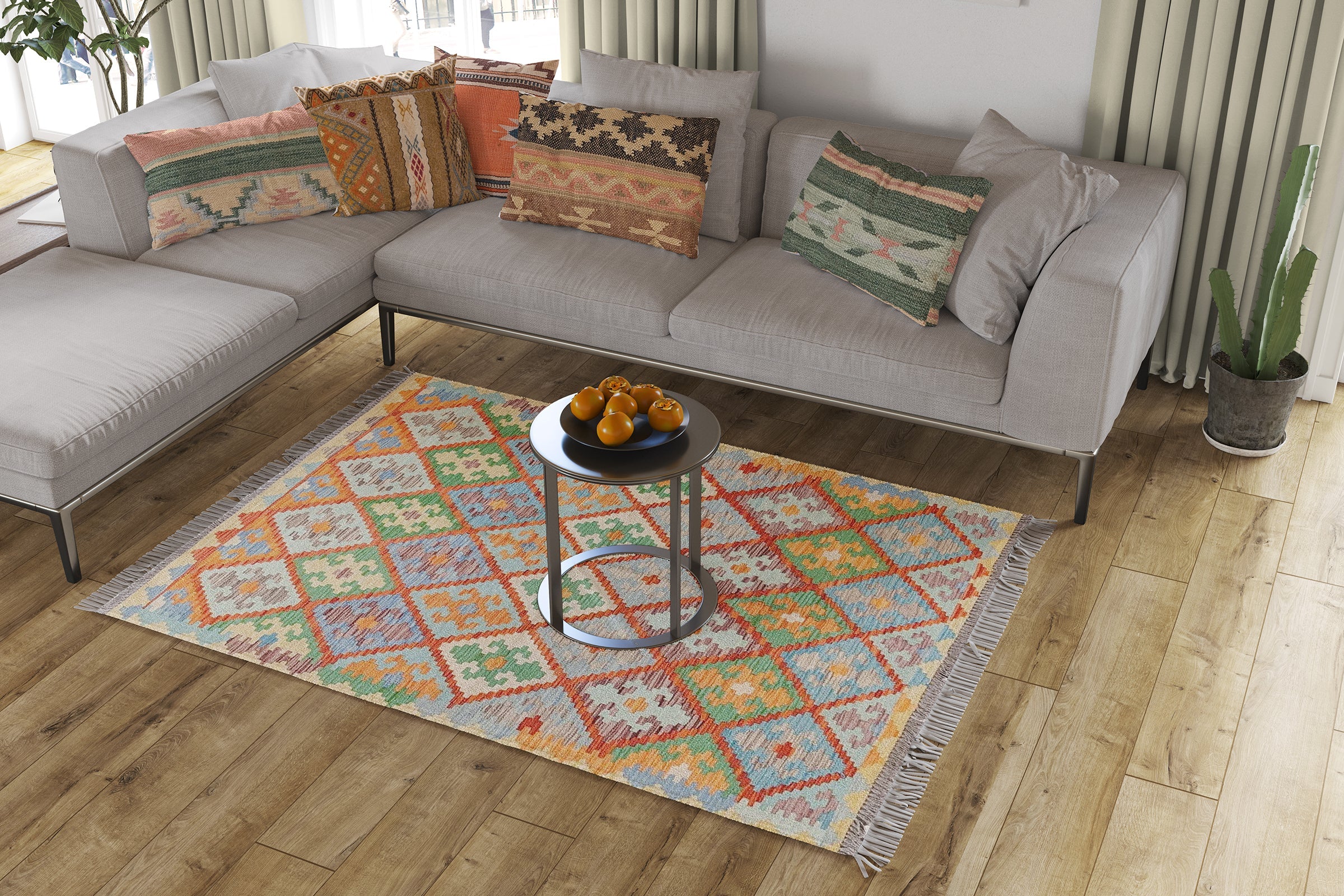 Maimana Afghanistan Kilim Rug - 183 x 132 cm - Handmade