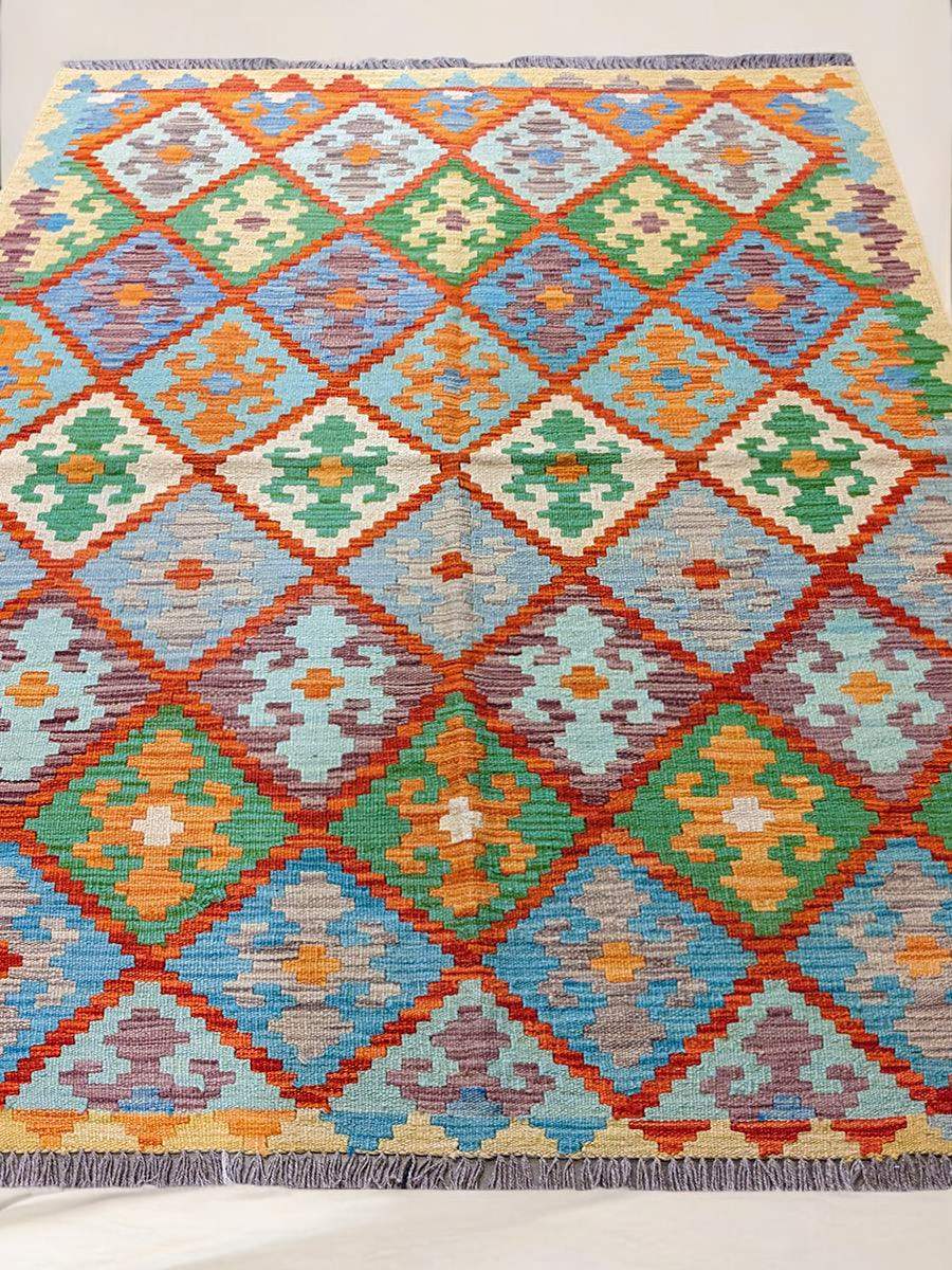 Maimana Afghanistan Kilim Rug - 183 x 132 cm - Handmade