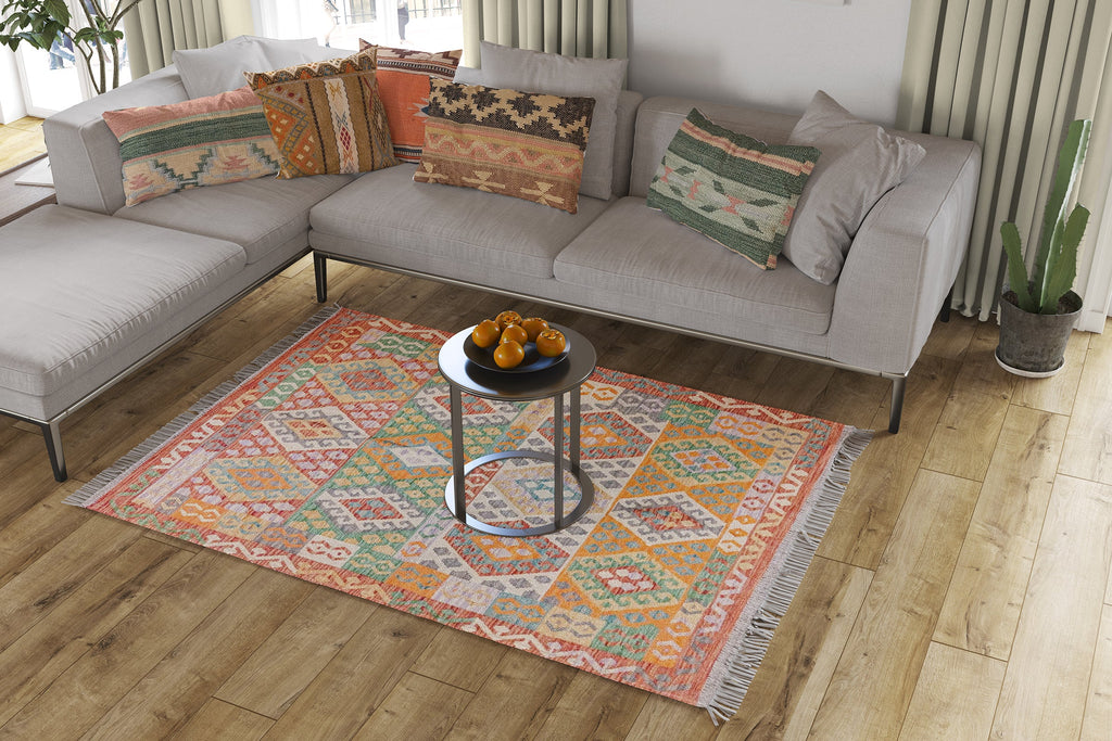 Maimana Afghanistan Kilim Rug - 173 x 132 cm - Handmade