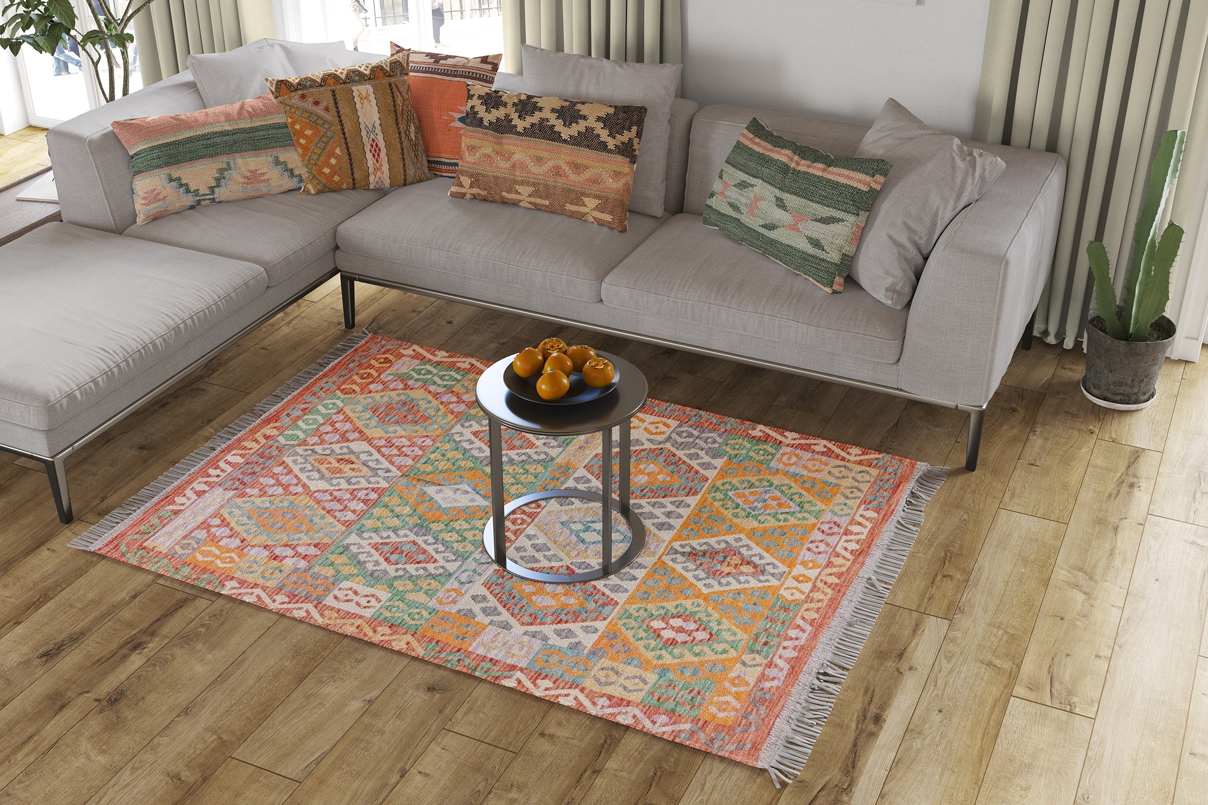 Maimana Afghanistan Kilim Rug - 173 x 132 cm - Handmade