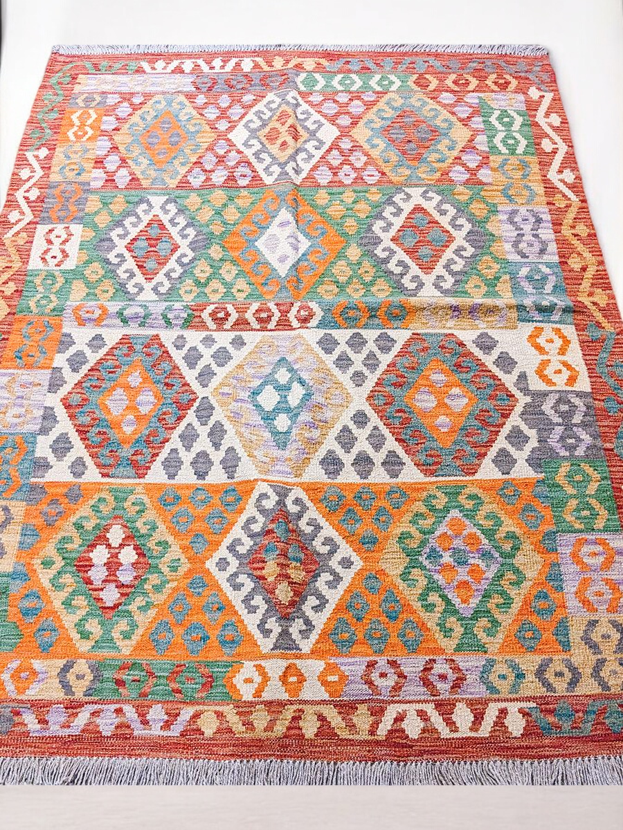 Maimana Afghanistan Kilim Rug - 173 x 132 cm - Handmade