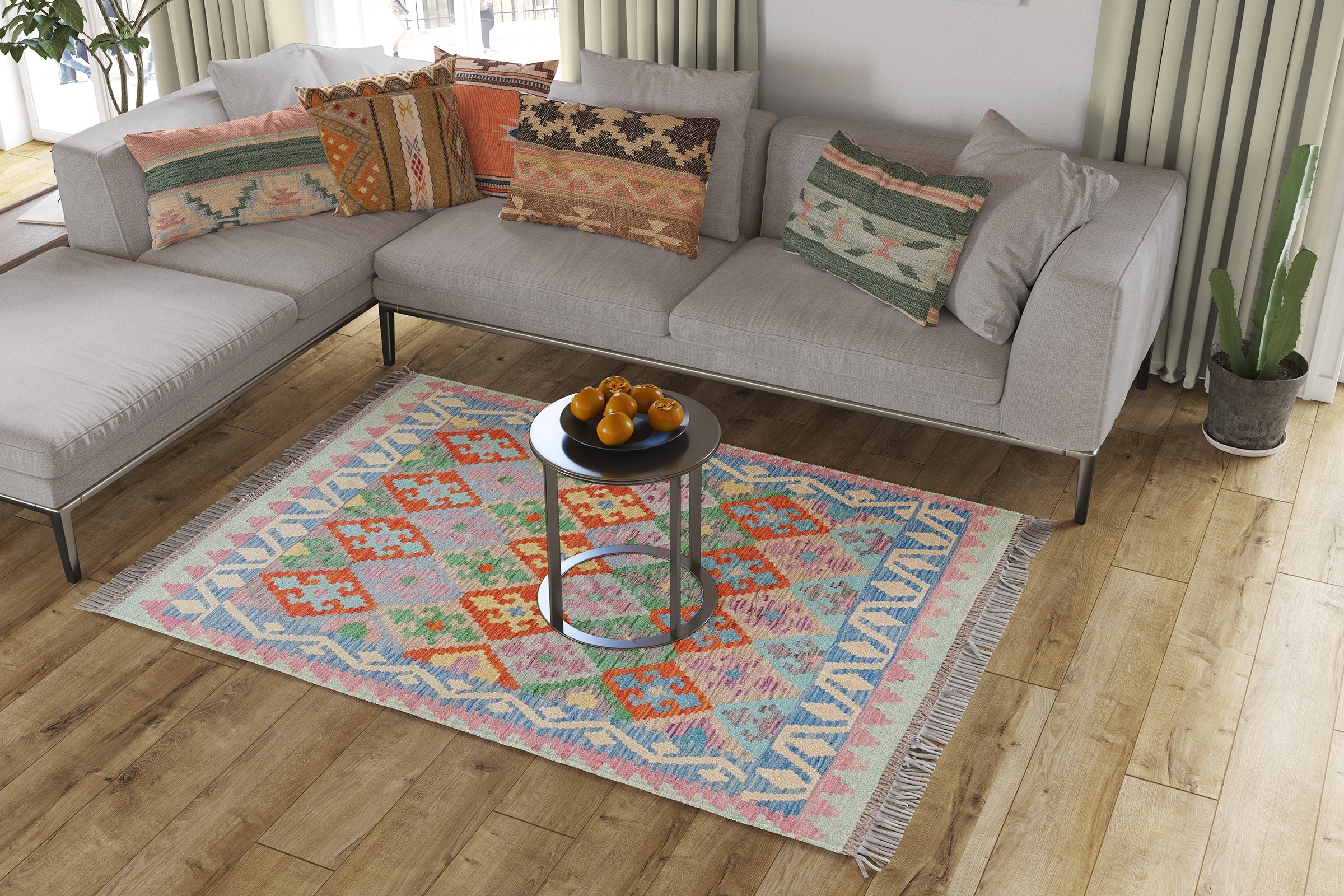 Maimana Afghanistan Kilim Rug - 173 x 130 cm - Handmade