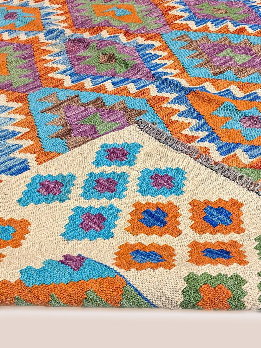 Maimana Afghanistan Kilim Rug - 193 x 157 cm - Handmade