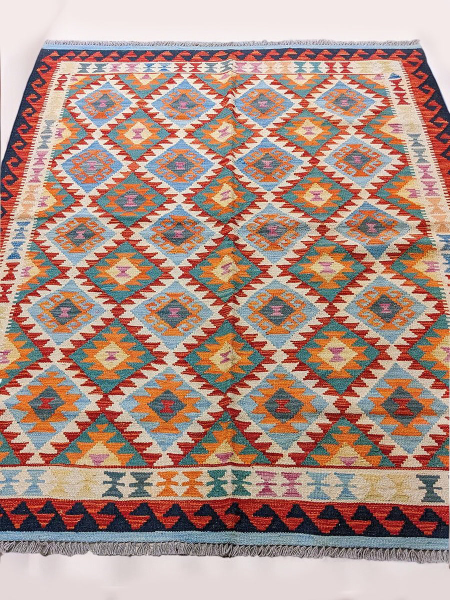 Maimana Afghanistan Kilim Rug - 196 x 152 cm - Handmade
