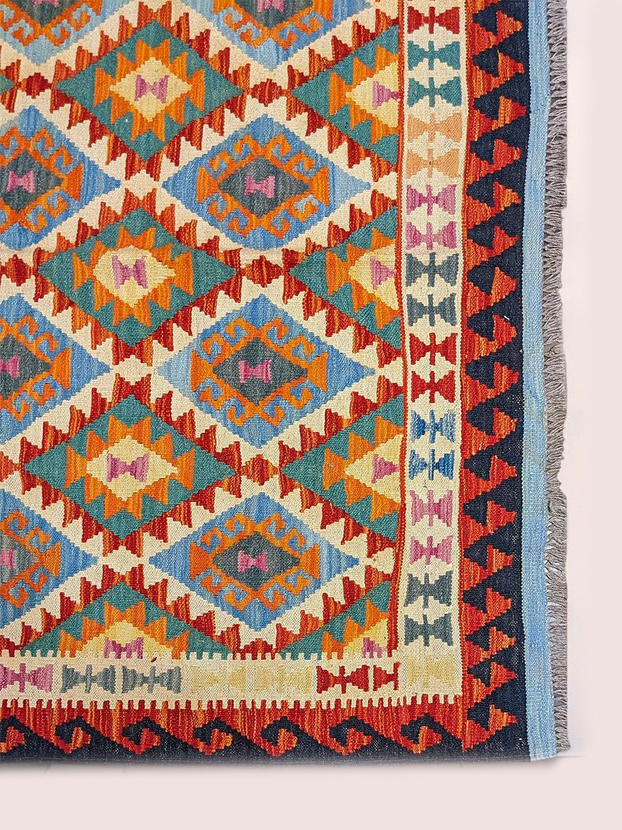 Maimana Afghanistan Kilim Rug - 196 x 152 cm - Handmade