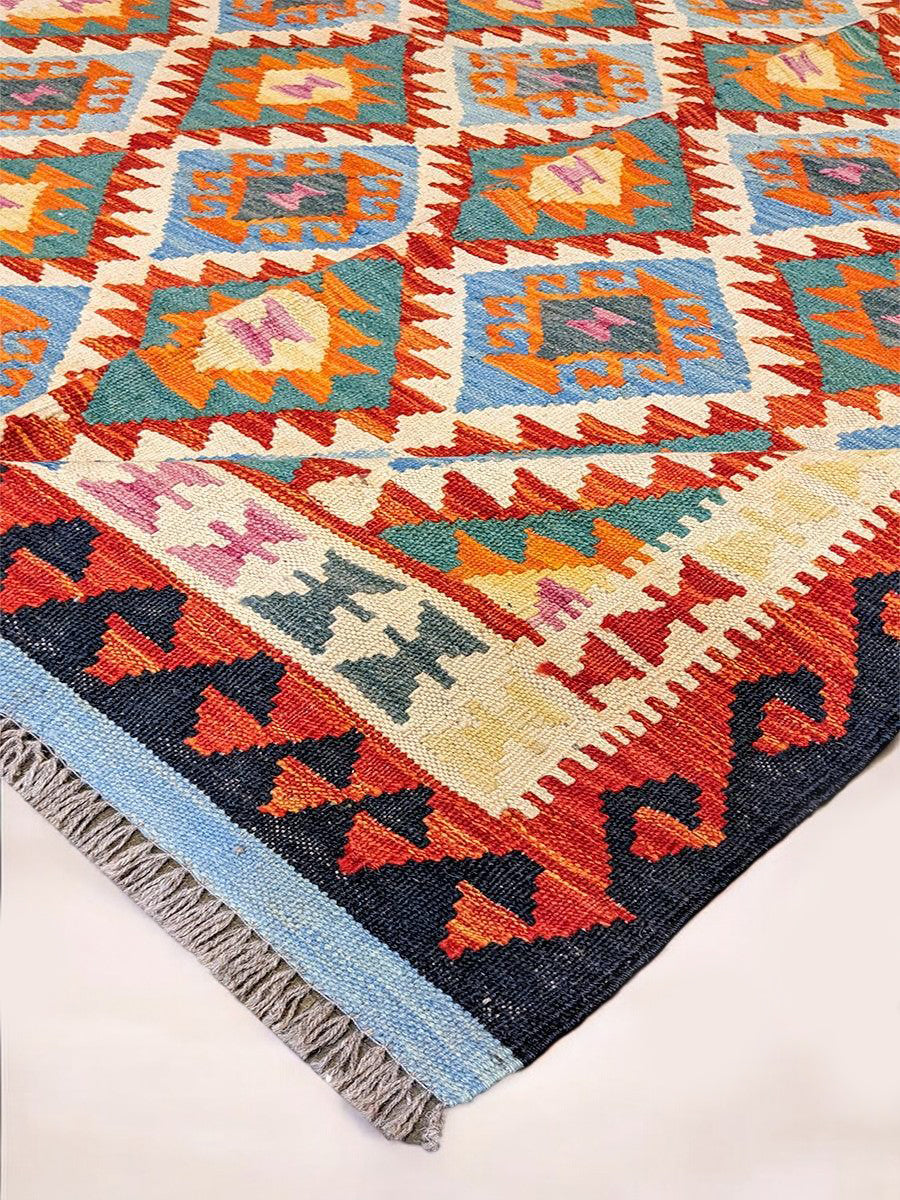 Maimana Afghanistan Kilim Rug - 196 x 152 cm - Handmade