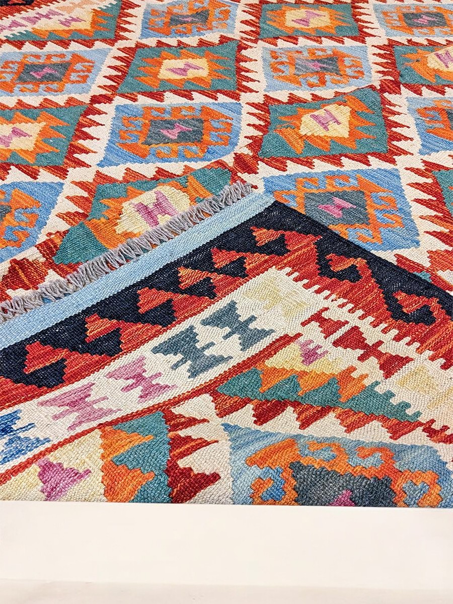 Maimana Afghanistan Kilim Rug - 196 x 152 cm - Handmade