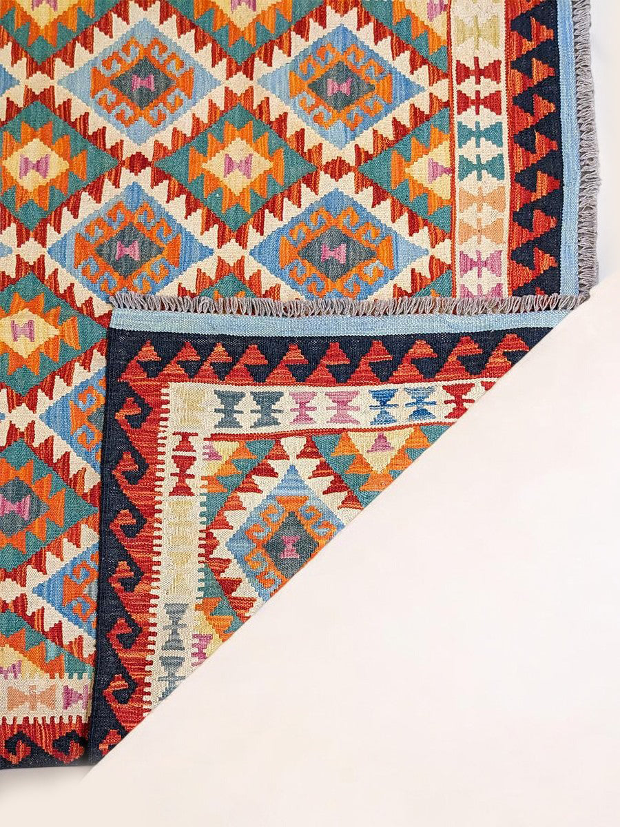 Maimana Afghanistan Kilim Rug - 196 x 152 cm - Handmade