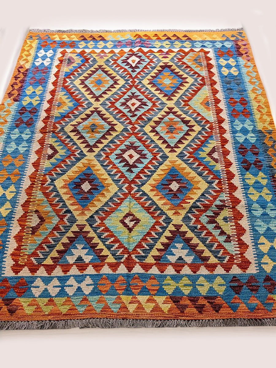 Maimana Afghanistan Kilim Rug - 193 x 142 cm - Handmade