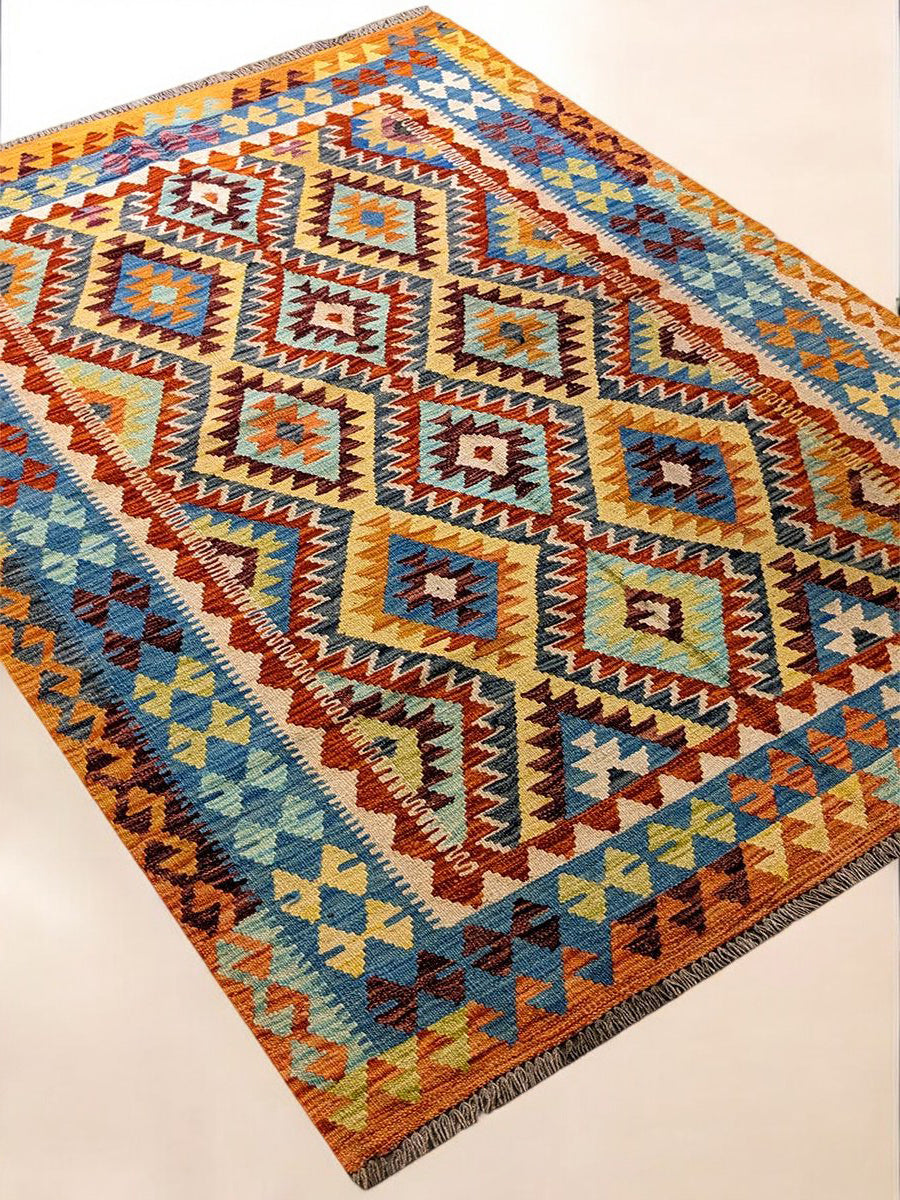 Maimana Afghanistan Kilim Rug - 193 x 142 cm - Handmade