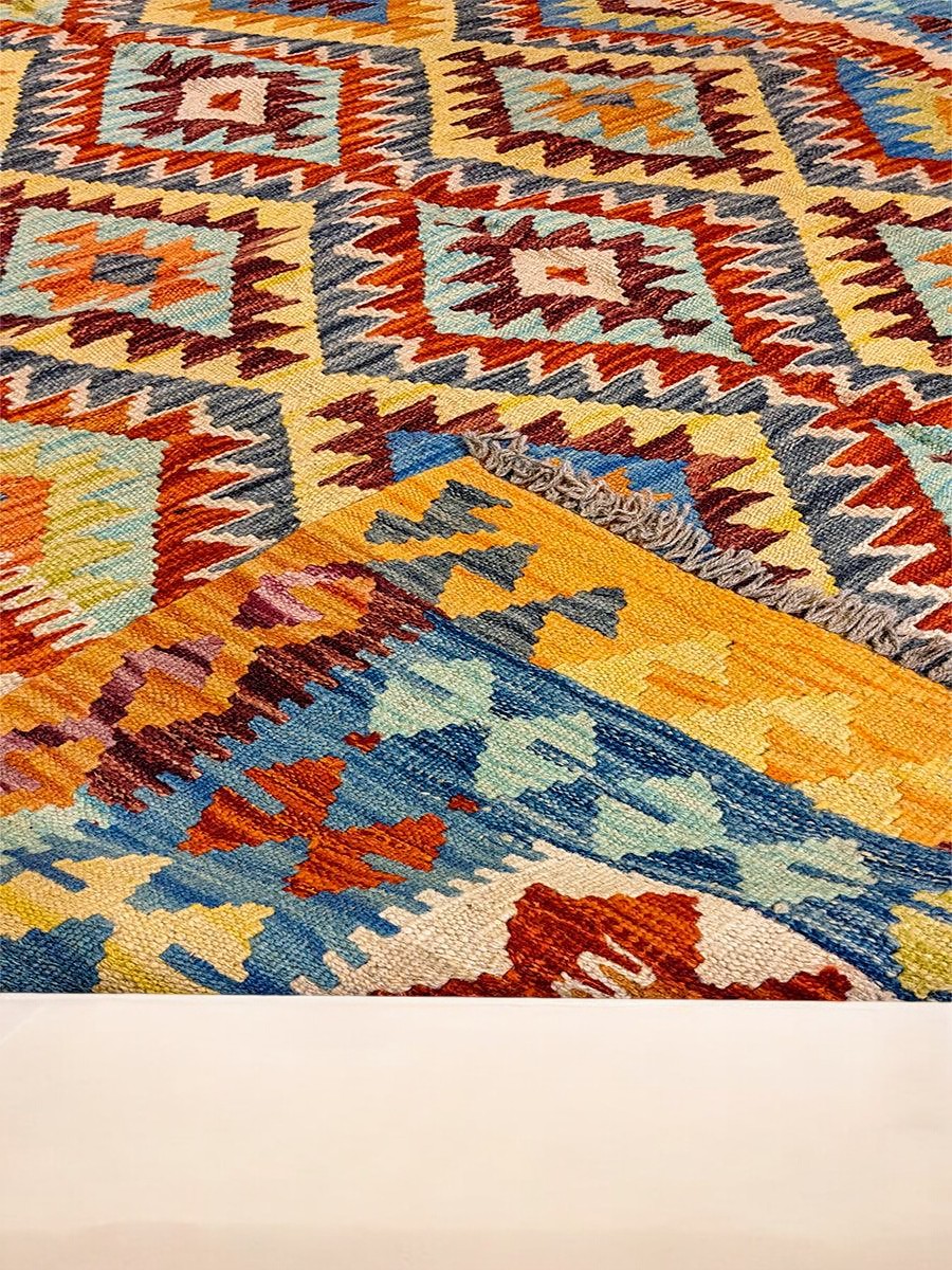 Maimana Afghanistan Kilim Rug - 193 x 142 cm - Handmade