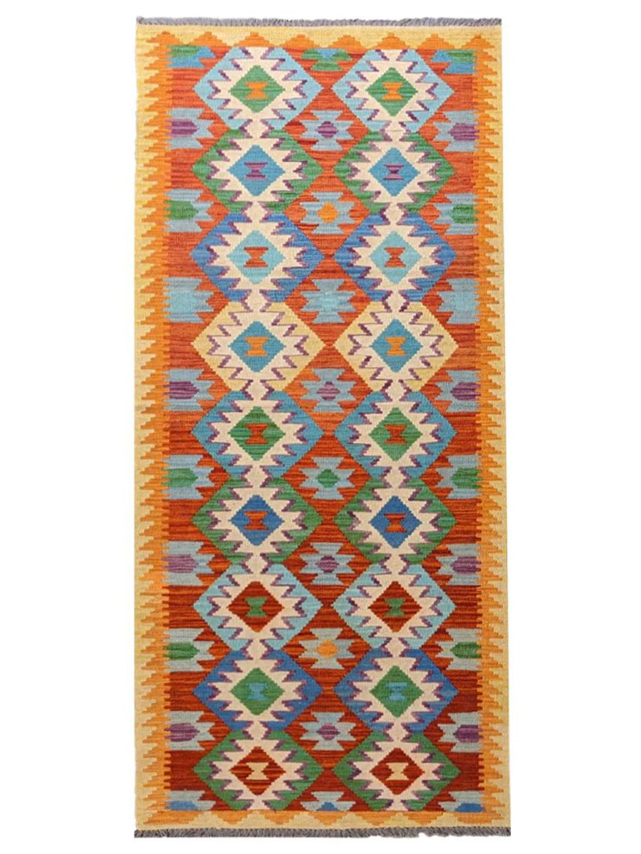 Maimana Afghanistan Kilim Rug - 302 x 81 cm - Handmade