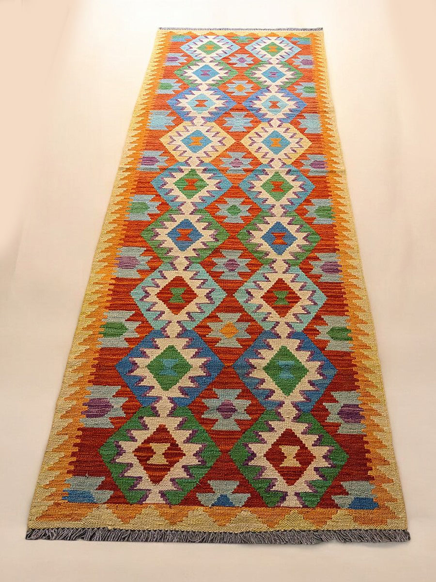 Maimana Afghanistan Kilim Rug - 302 x 81 cm - Handmade