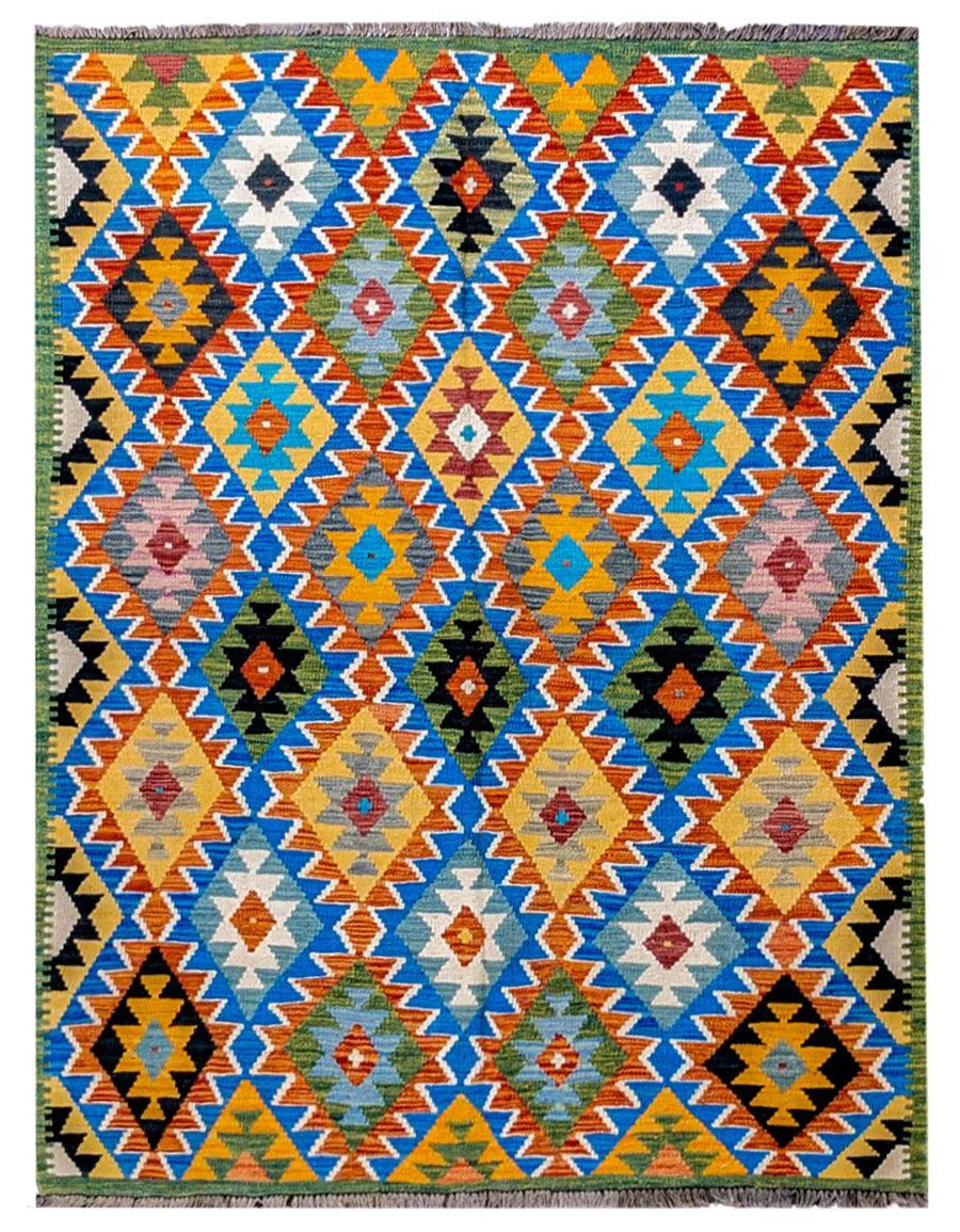 Maimana Afghanistan Kilim Rug - 208 x 150 cm - Handmade