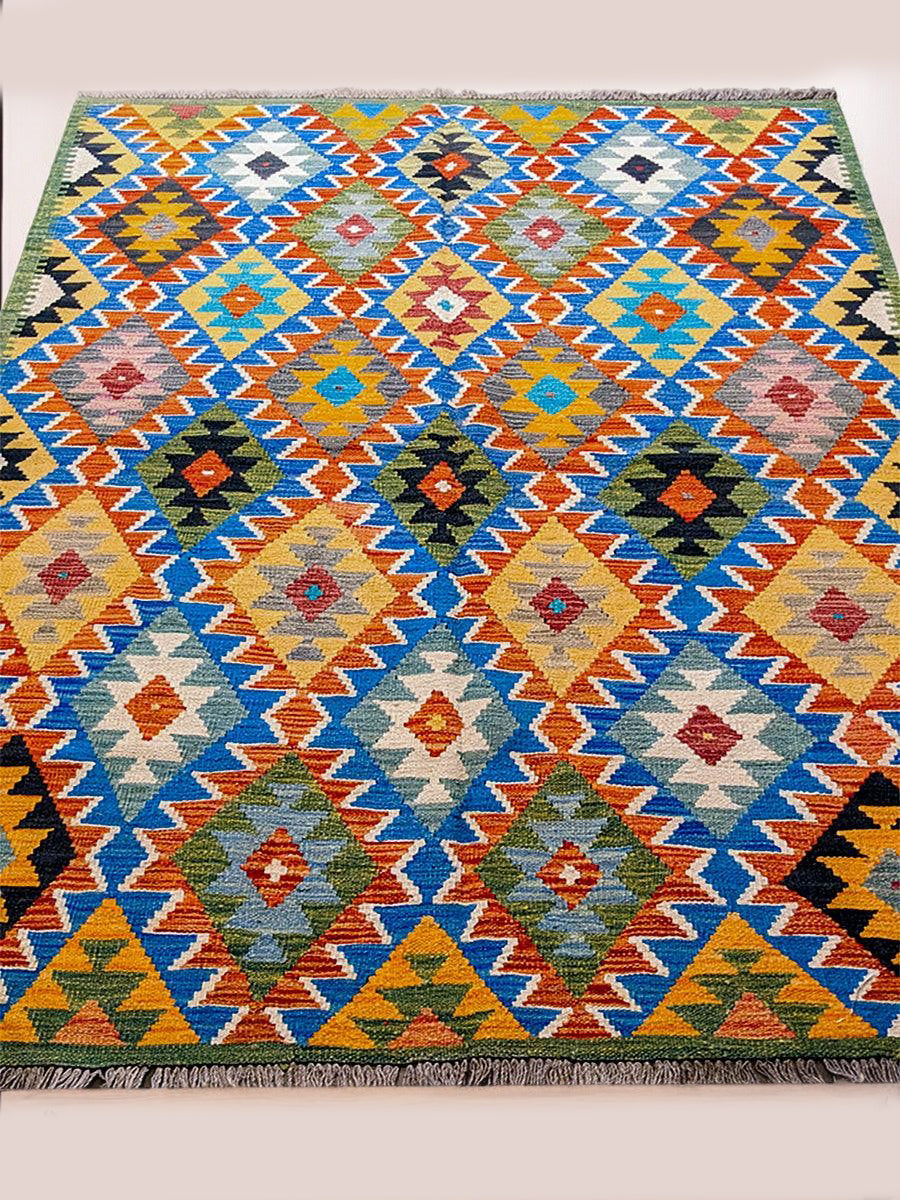 Maimana Afghanistan Kilim Rug - 208 x 150 cm - Handmade