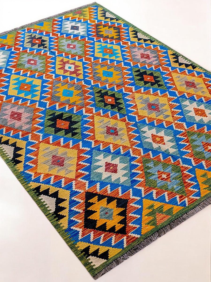 Maimana Afghanistan Kilim Rug - 208 x 150 cm - Handmade