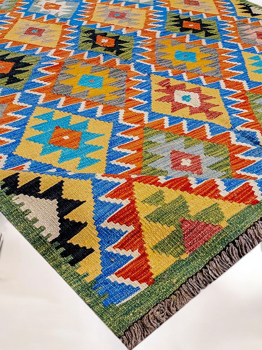 Maimana Afghanistan Kilim Rug - 208 x 150 cm - Handmade