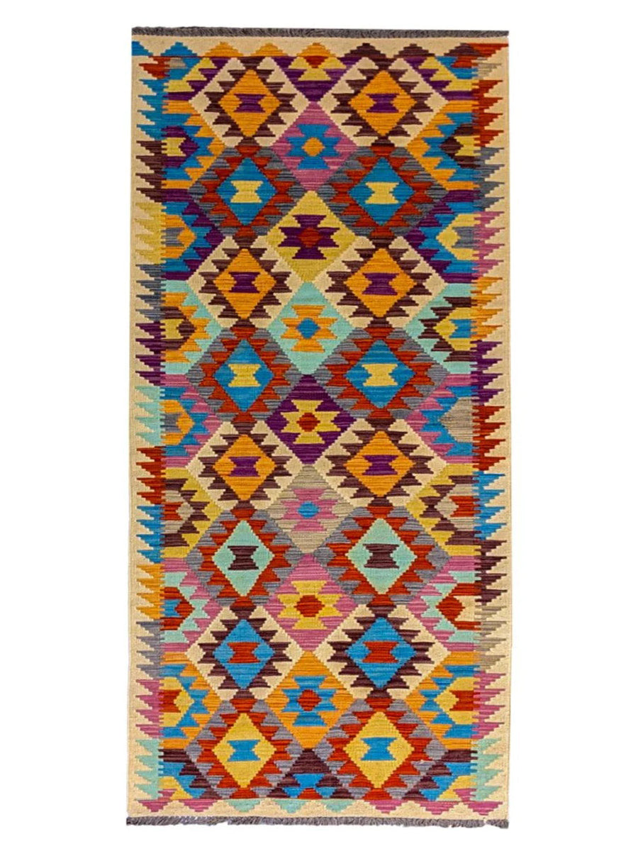 Maimana Afghanistan Kilim Rug - 290 x 79 cm - Handmade
