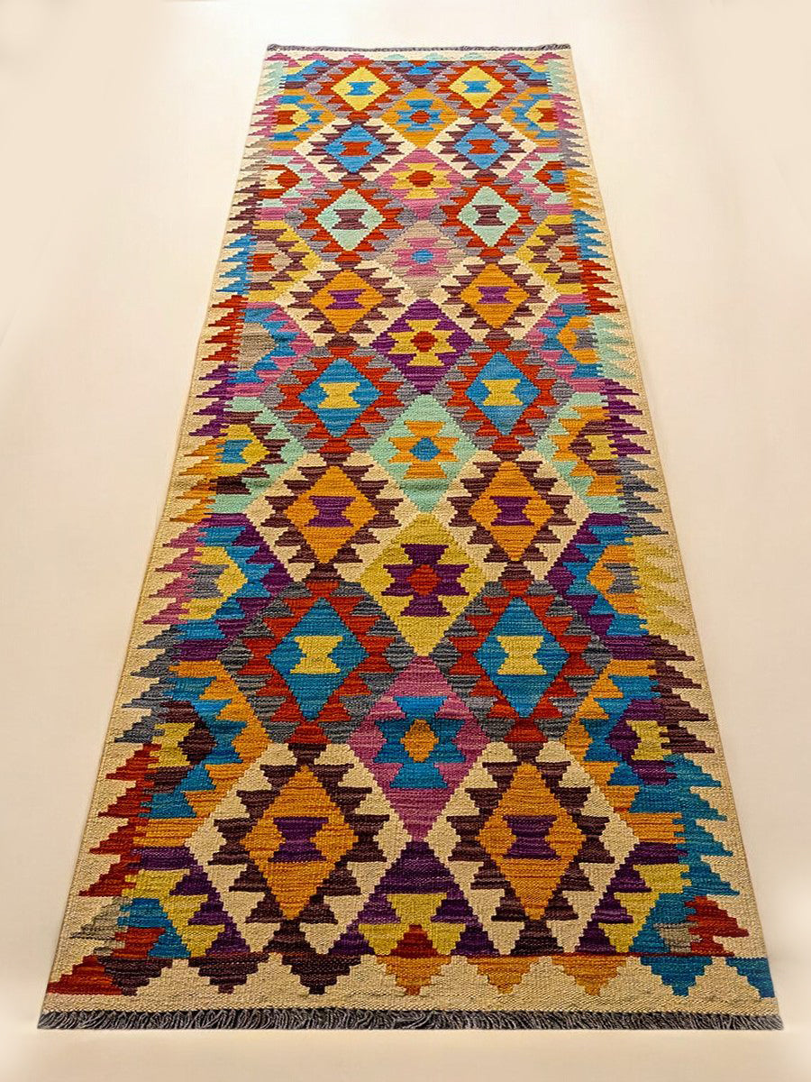 Maimana Afghanistan Kilim Rug - 290 x 79 cm - Handmade