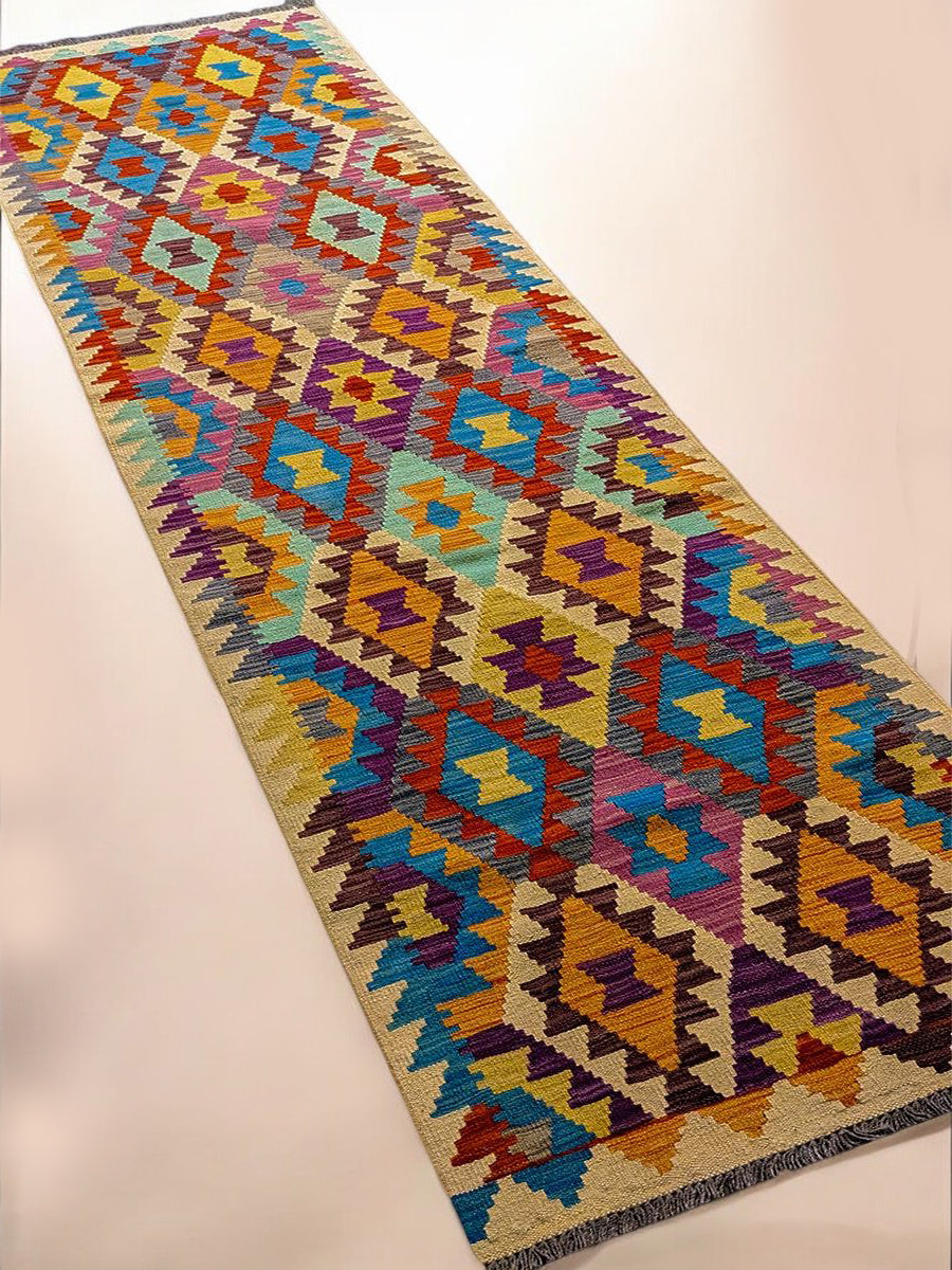 Maimana Afghanistan Kilim Rug - 290 x 79 cm - Handmade