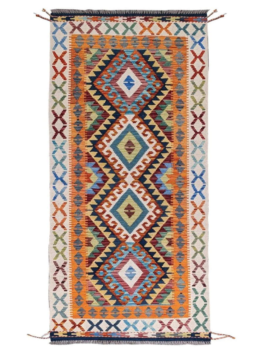 Maimana Afghanistan Kilim Rug - 188 x 86 cm - Handmade
