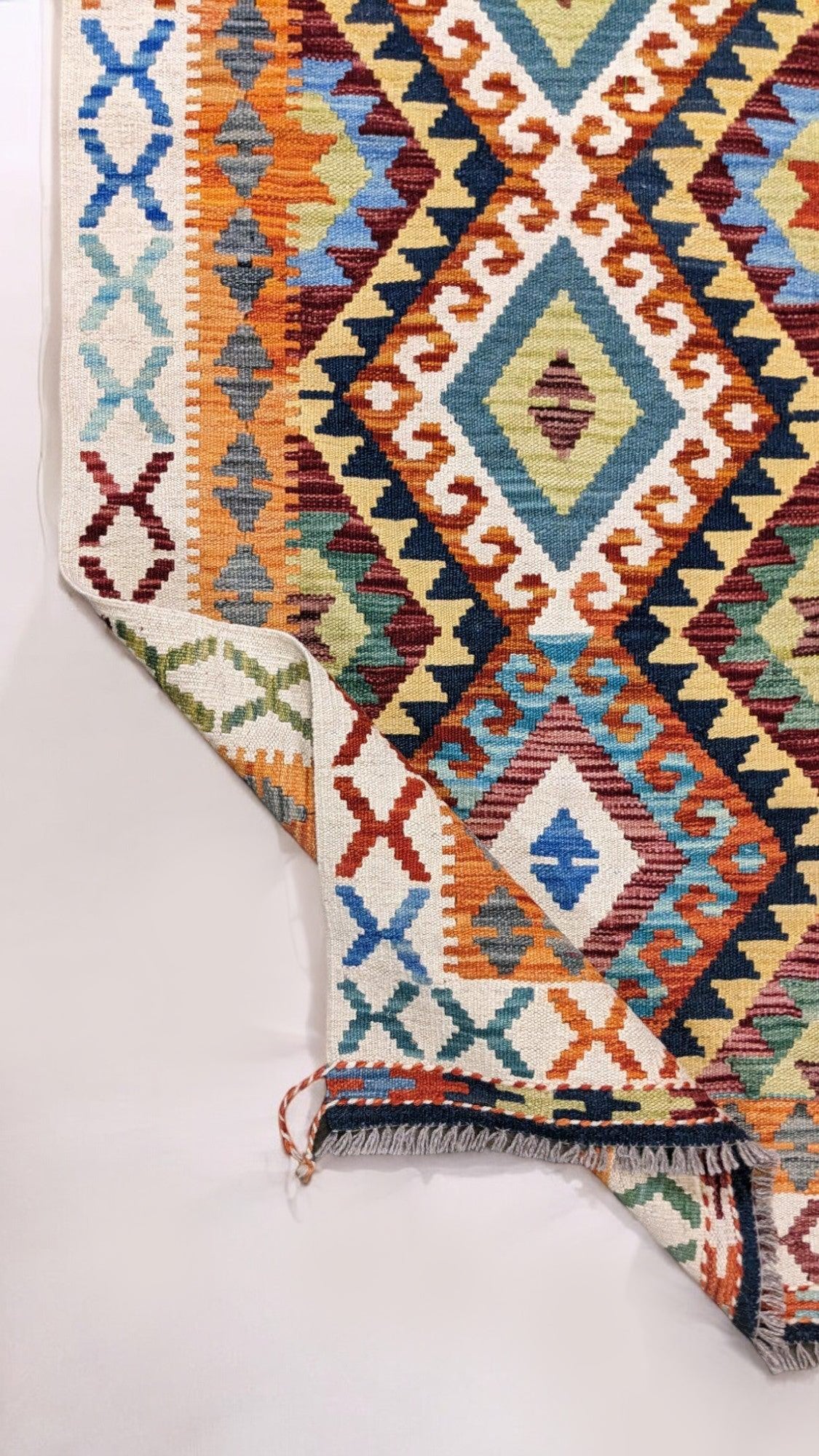 Maimana Afghanistan Kilim Rug - 188 x 86 cm - Handmade