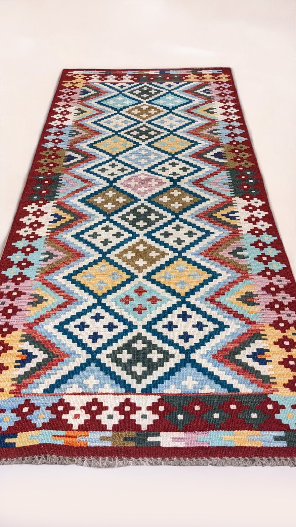 Maimana Afghanistan Kilim Rug - 196 x 79 cm - Handmade