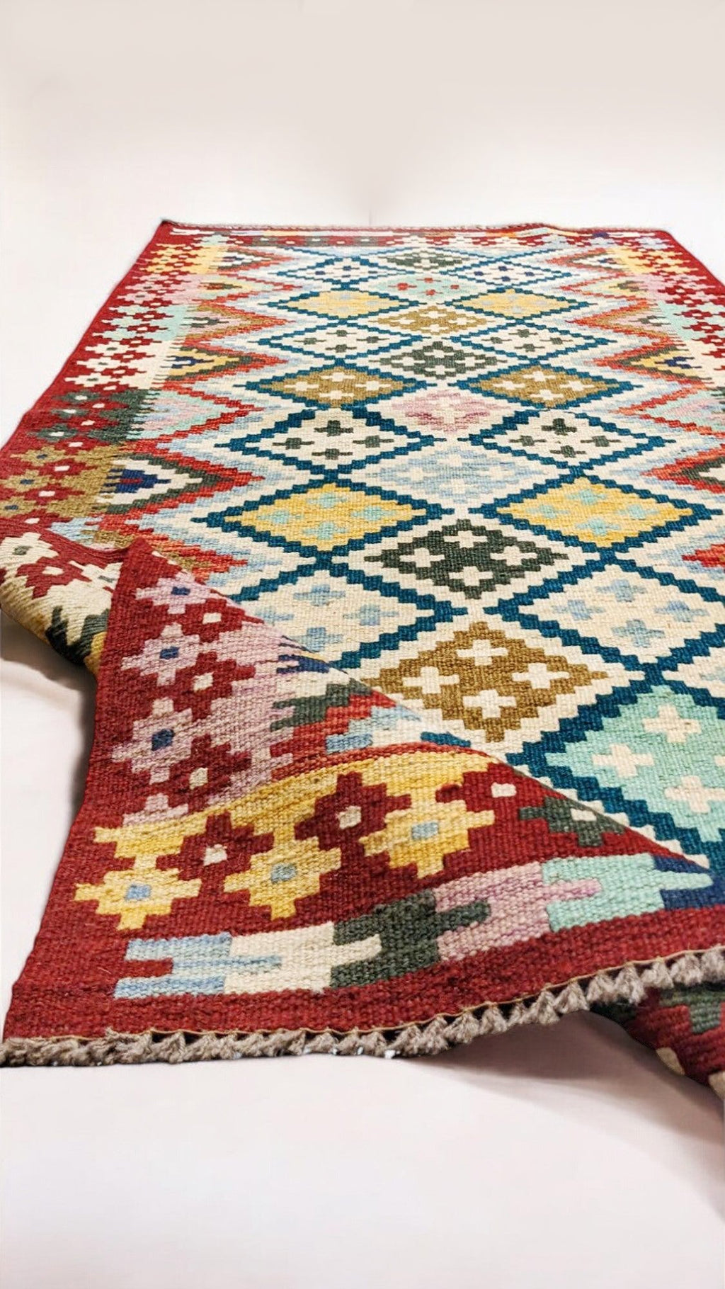 Maimana Afghanistan Kilim Rug - 196 x 79 cm - Handmade