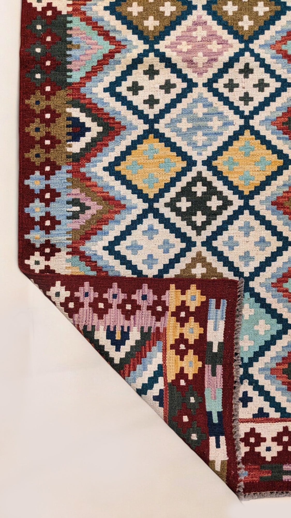 Maimana Afghanistan Kilim Rug - 196 x 79 cm - Handmade