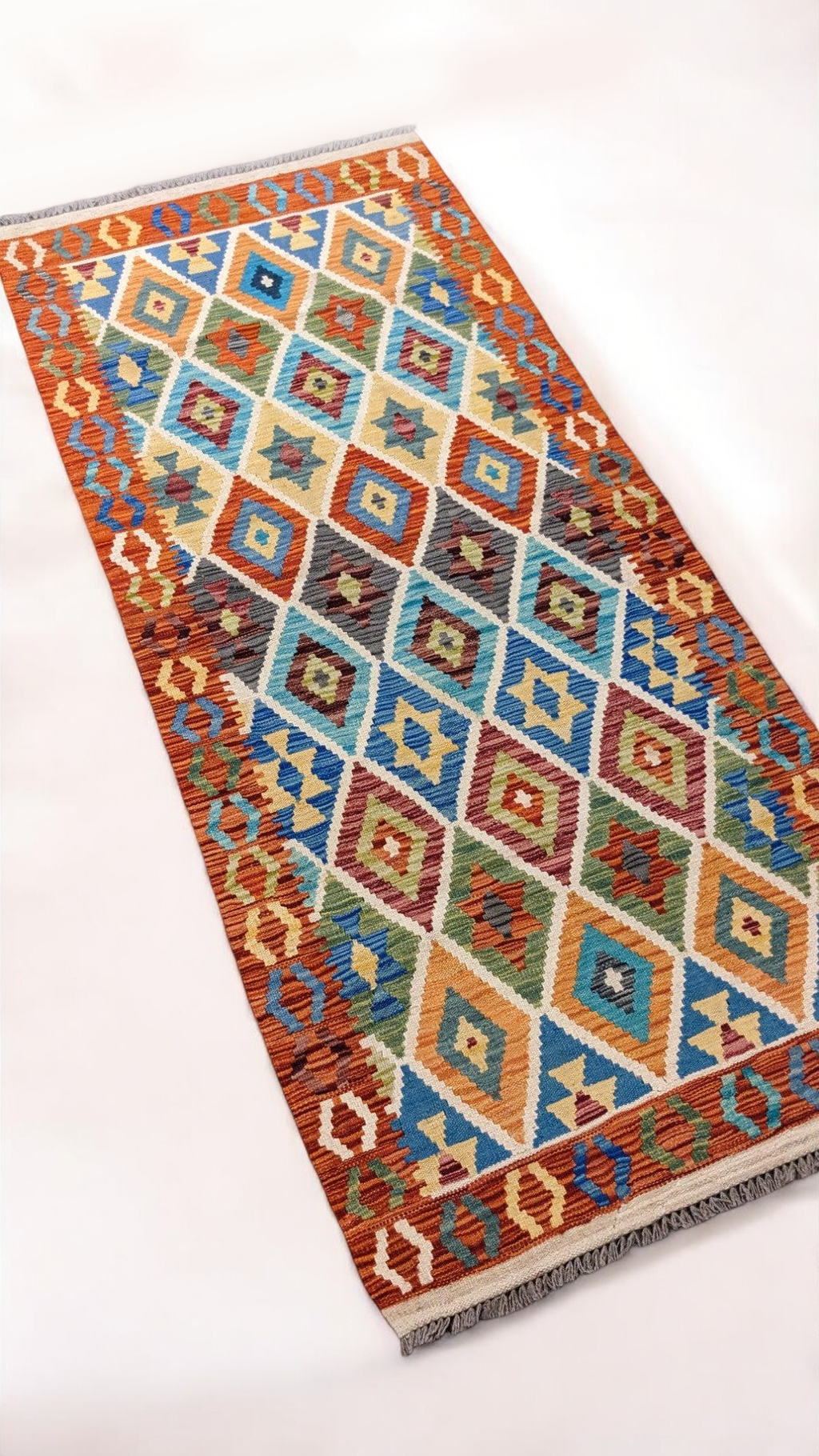 Maimana Afghanistan Kilim Rug - 201 x 89 cm - Handmade