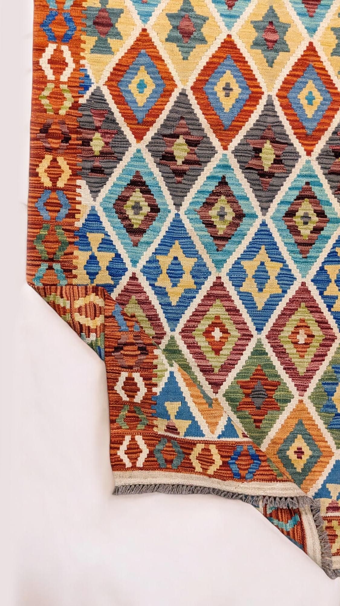 Maimana Afghanistan Kilim Rug - 201 x 89 cm - Handmade