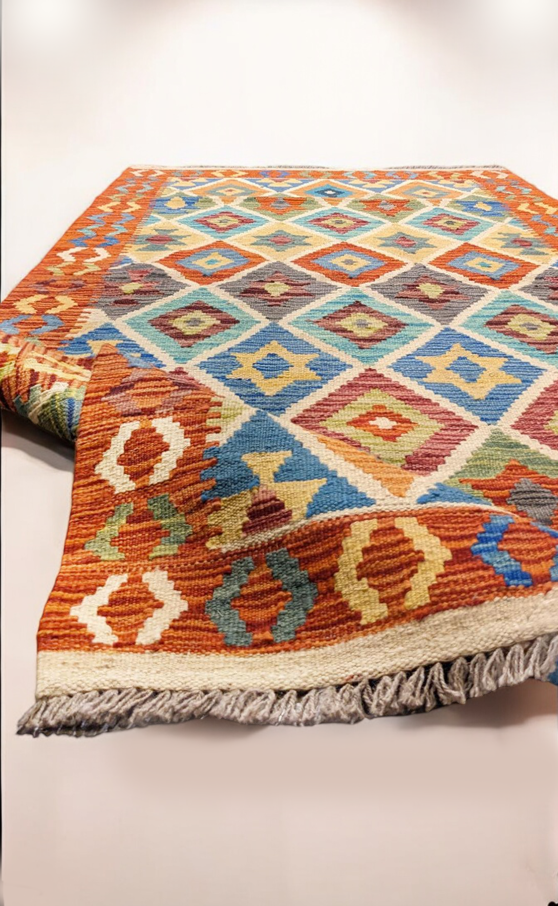 Maimana Afghanistan Kilim Rug - 201 x 89 cm - Handmade