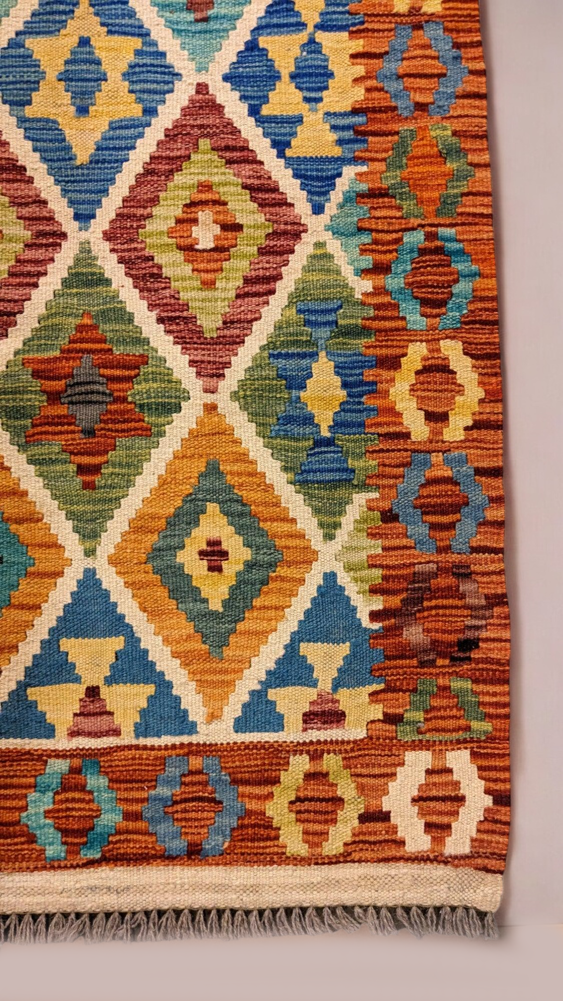 Maimana Afghanistan Kilim Rug - 201 x 89 cm - Handmade