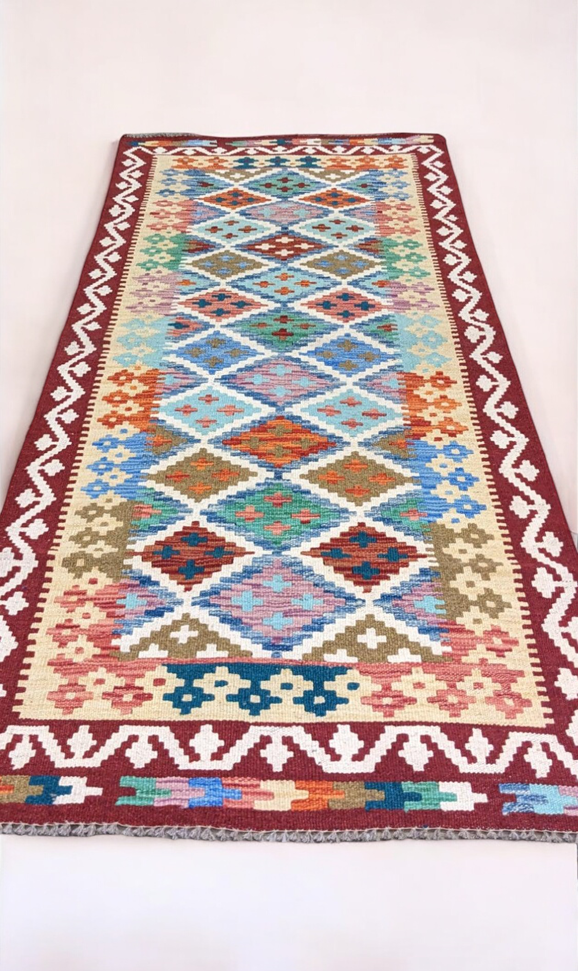 Maimana Afghanistan Kilim Rug - 206 x 84 cm - Handmade