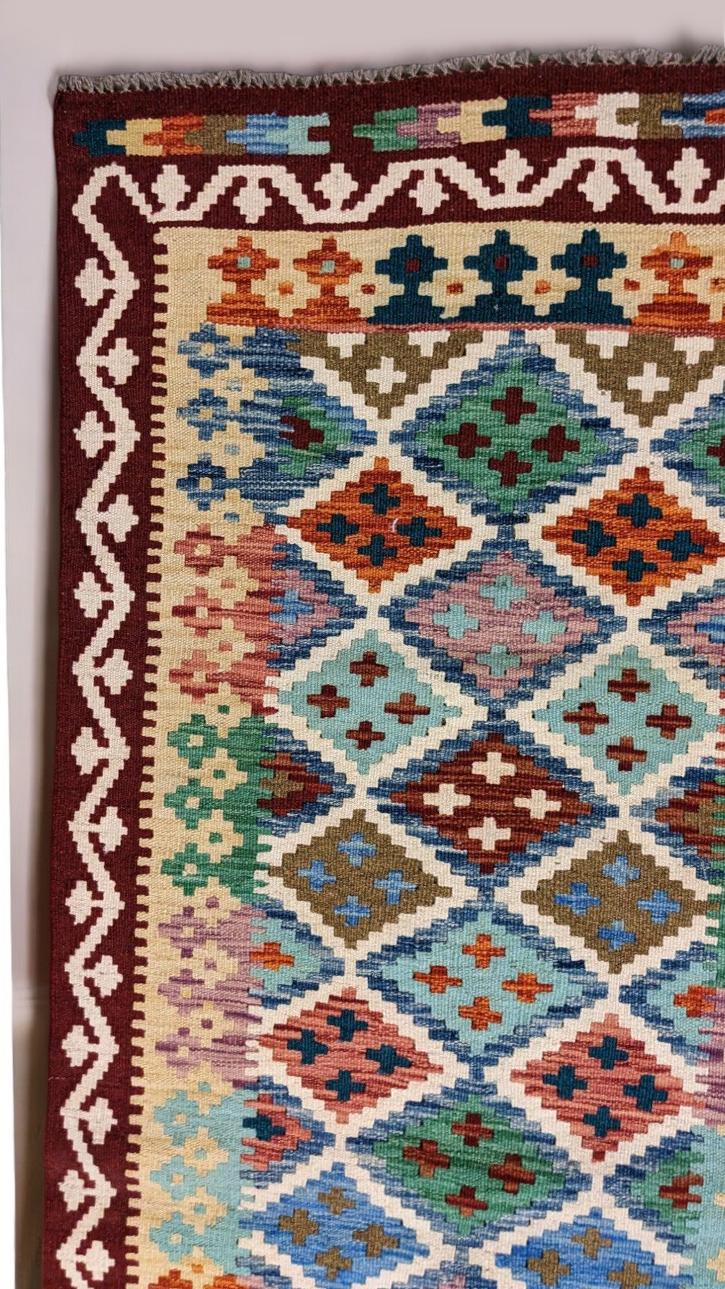 Maimana Afghanistan Kilim Rug - 206 x 84 cm - Handmade