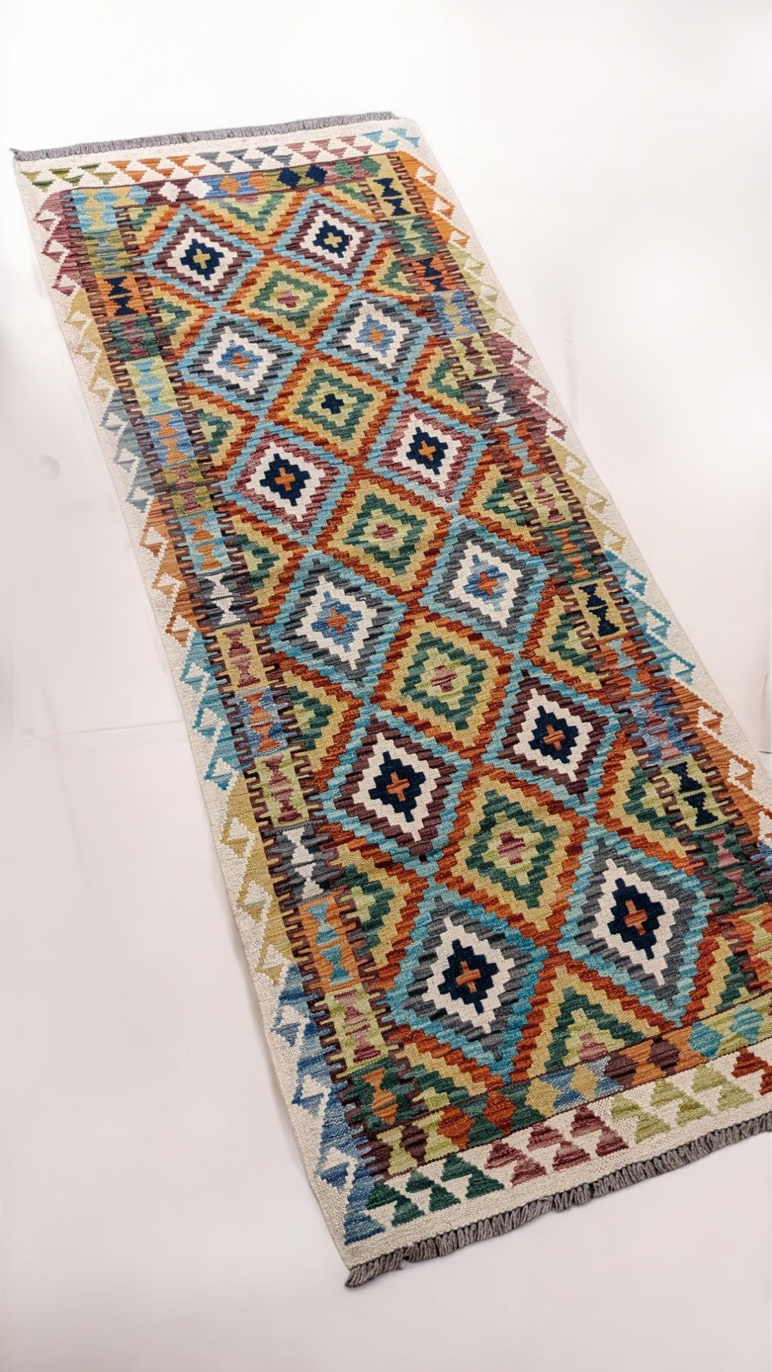 Maimana Afghanistan Kilim Rug - 206 x 79 cm - Handmade