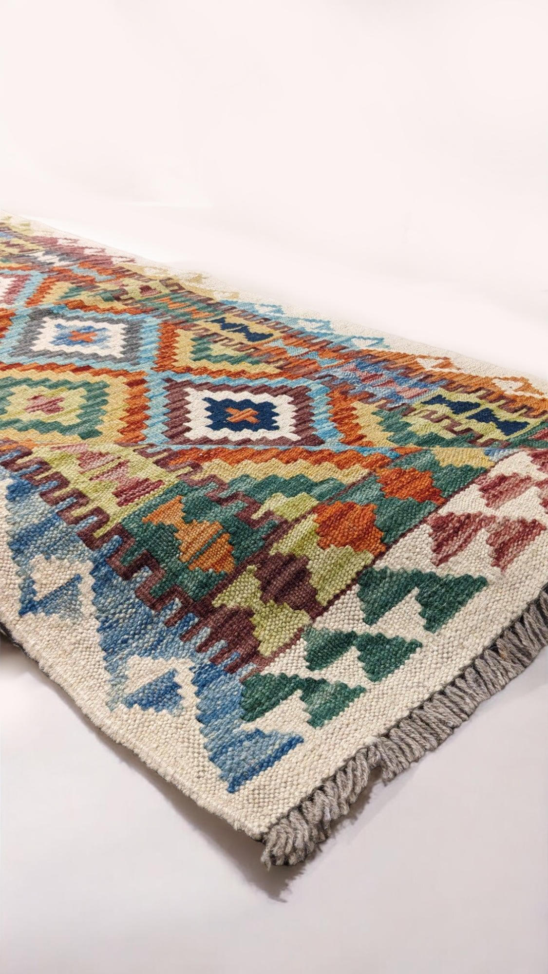 Maimana Afghanistan Kilim Rug - 206 x 79 cm - Handmade