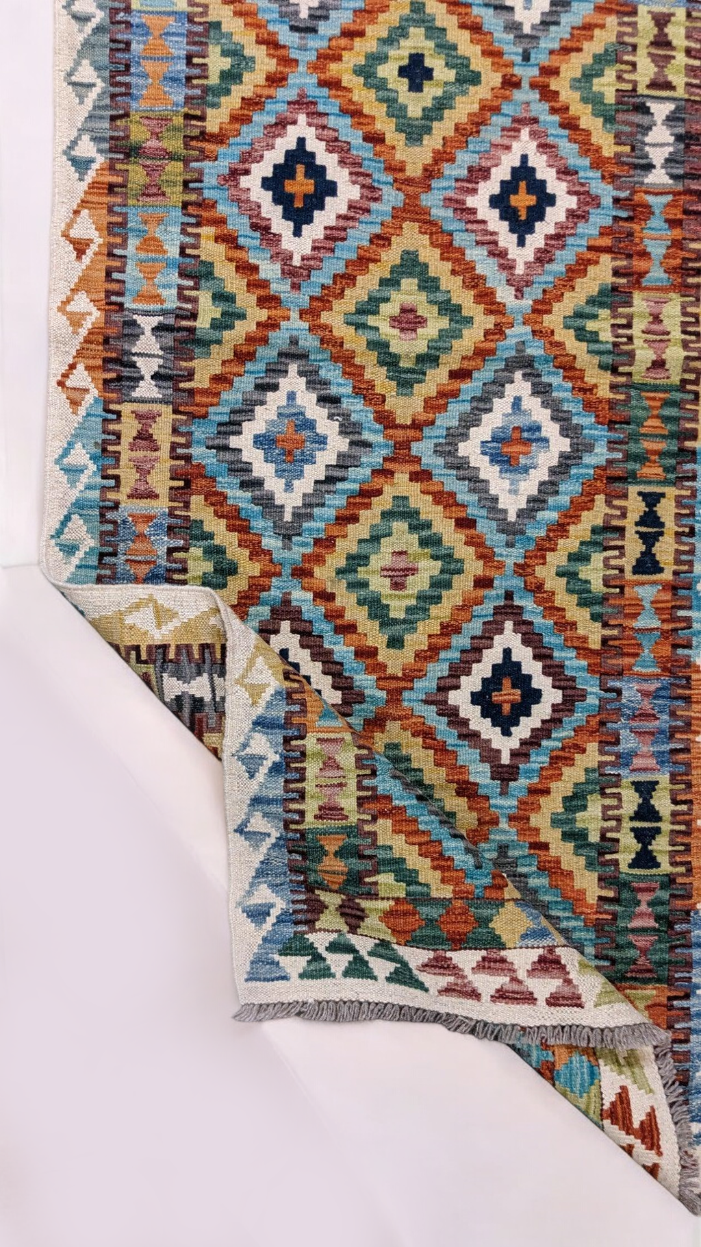 Maimana Afghanistan Kilim Rug - 206 x 79 cm - Handmade